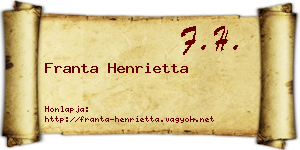 Franta Henrietta névjegykártya